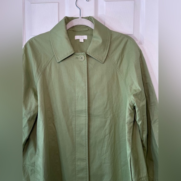 COS Light Green Women's Trench Coat Size 38 - Picture 3 of 13